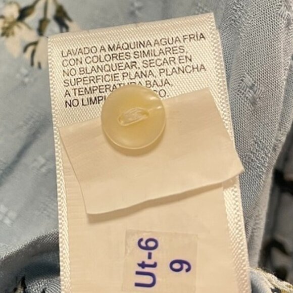 Lucky Brand Taylor Ruffle Peasant Blouse Blue - Small - Picture 11 of 16